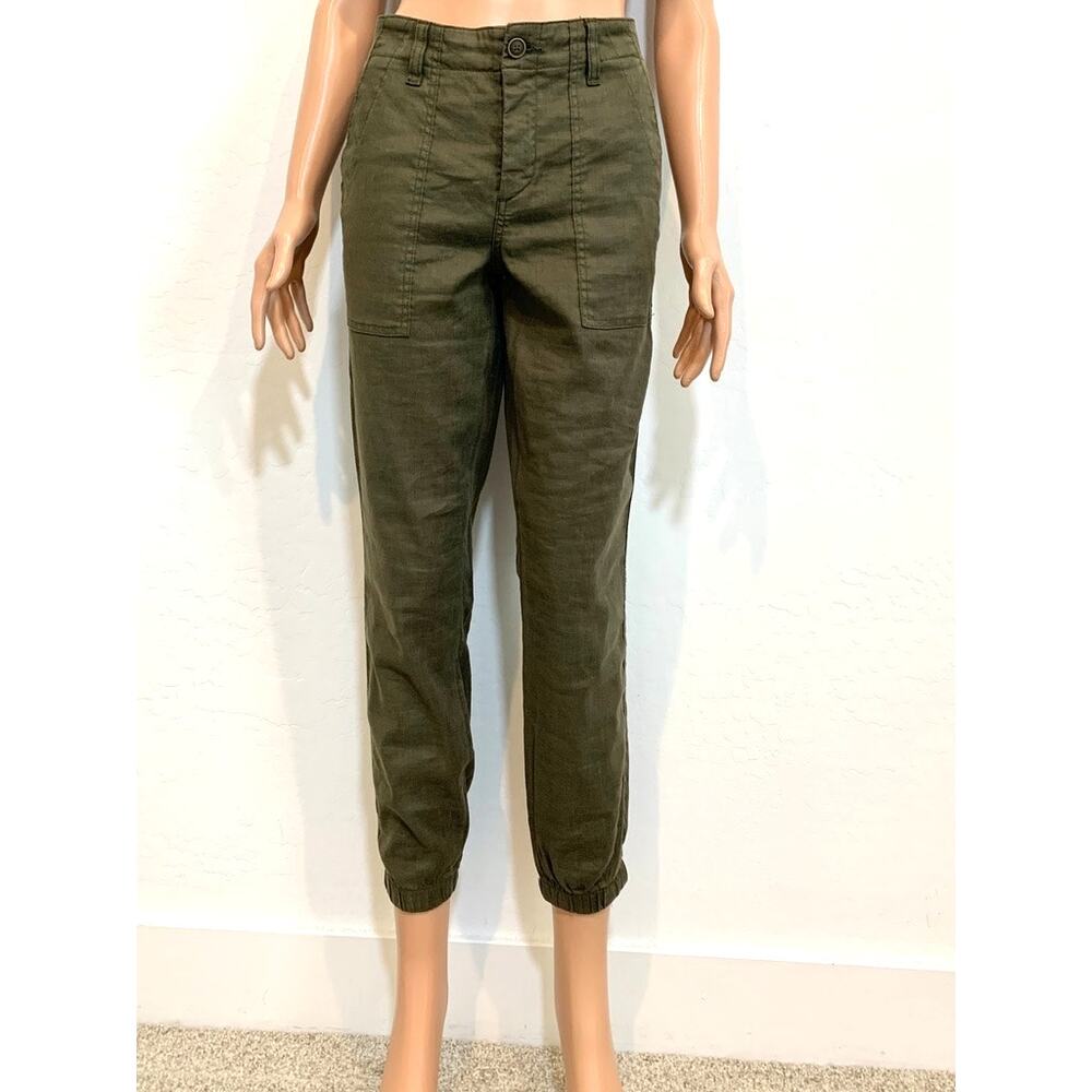 new Level 99 27 linen Izzy patch pocket mid rise jogger pants P 3483 - Picture 12 of 12